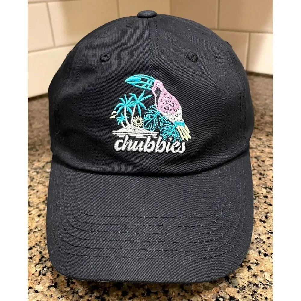Chubbies Tropical Toucan Hat Cap‎ Adjustable Strap Neon Beach Baseball Dad New